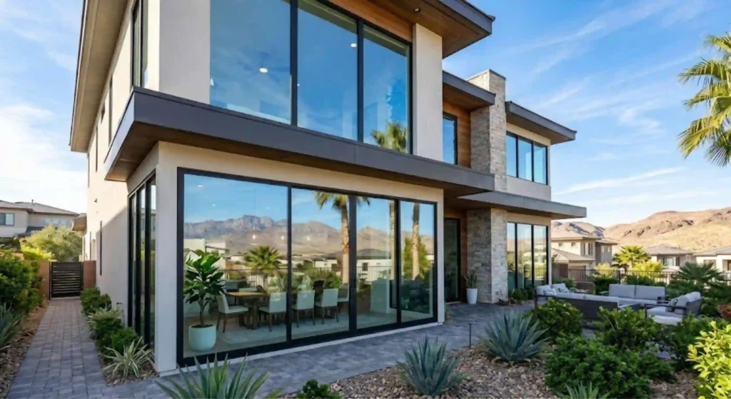 Crystal clear residential windows in Las Vegas after professional cleaning