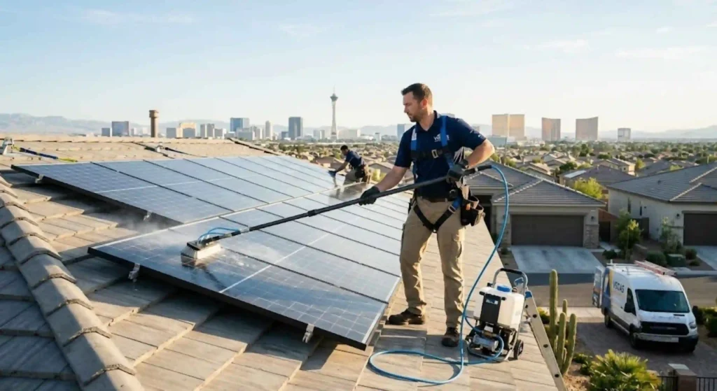 Professional solar panel cleaning in Las Vegas